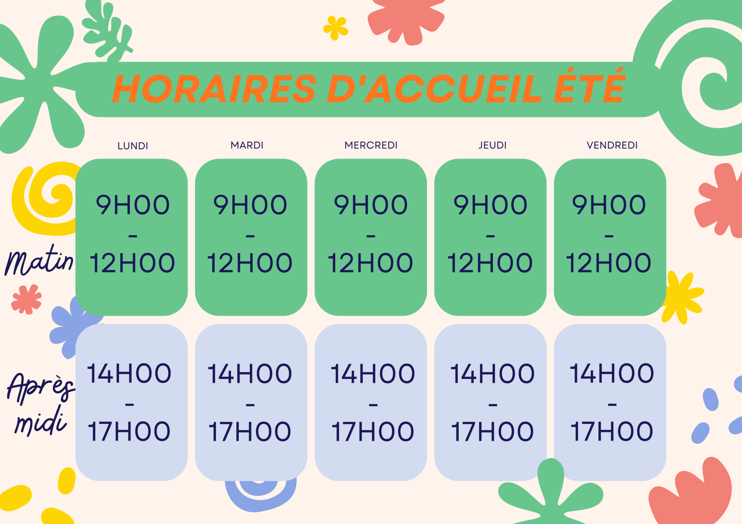 Coloré Ludique Emploi du temps Document A4